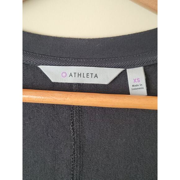 Athleta Gray Striped V-Neck Long Sleeve Sweater Dress Women's XS - Picture 7 of 10